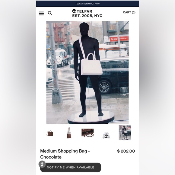 NWT TELFAR Medium Chocolate Tote - Picture 8 of 8